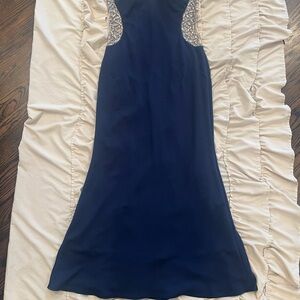 Mignon Elegant Navy Blue Gown with Embellished Details by Mignon